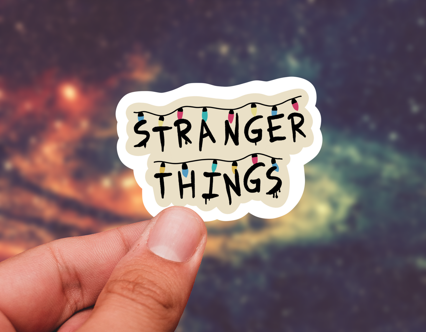 Strange lights sticker