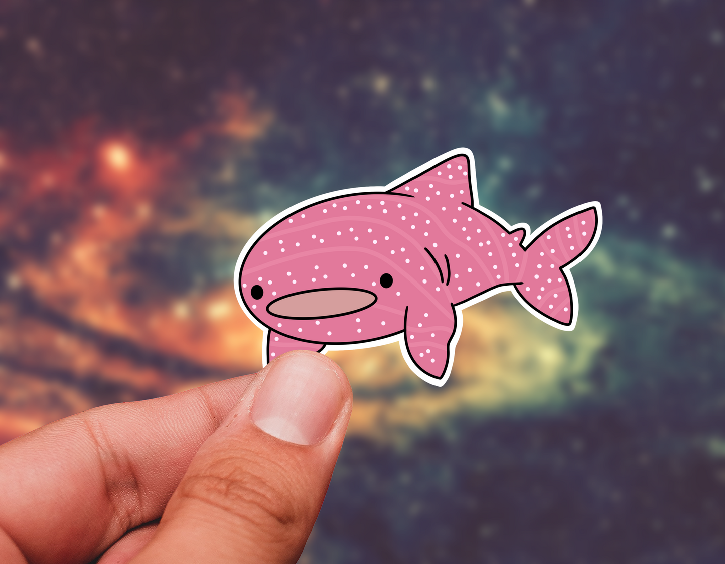 Whale shark doodle sticker