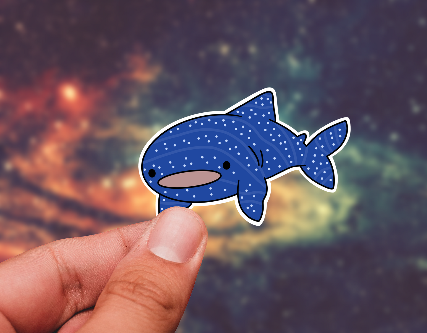Whale shark doodle sticker