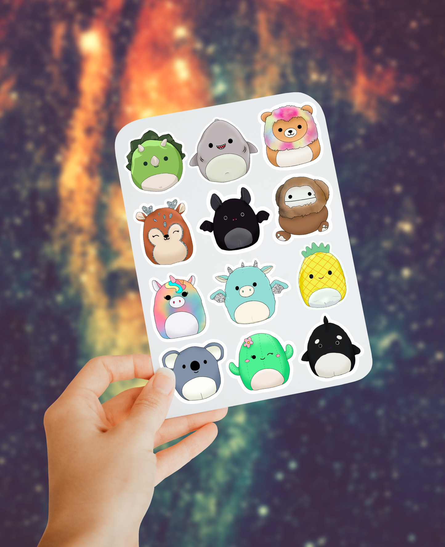 Squish sticker sheet