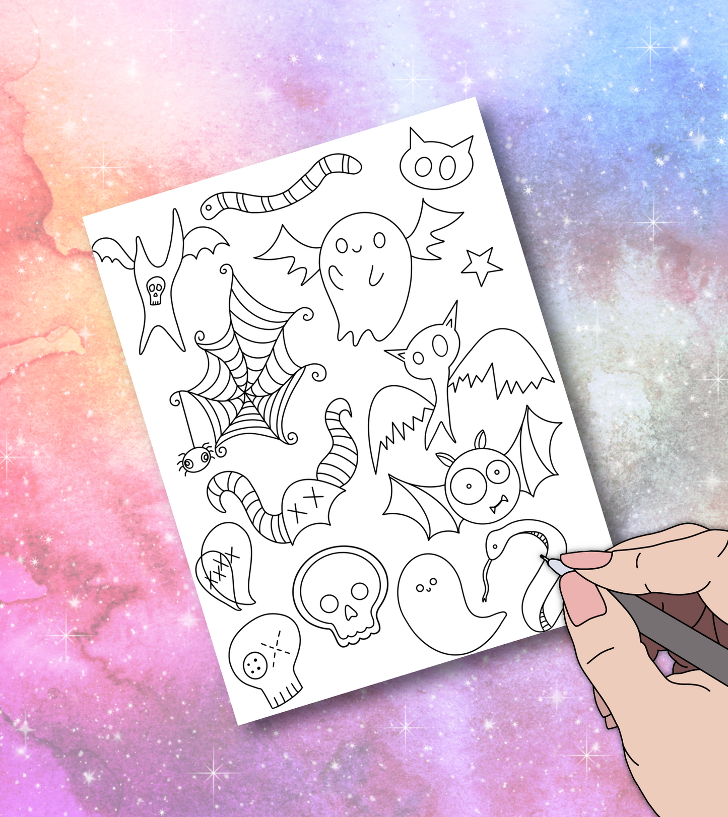 Spooky coloring page