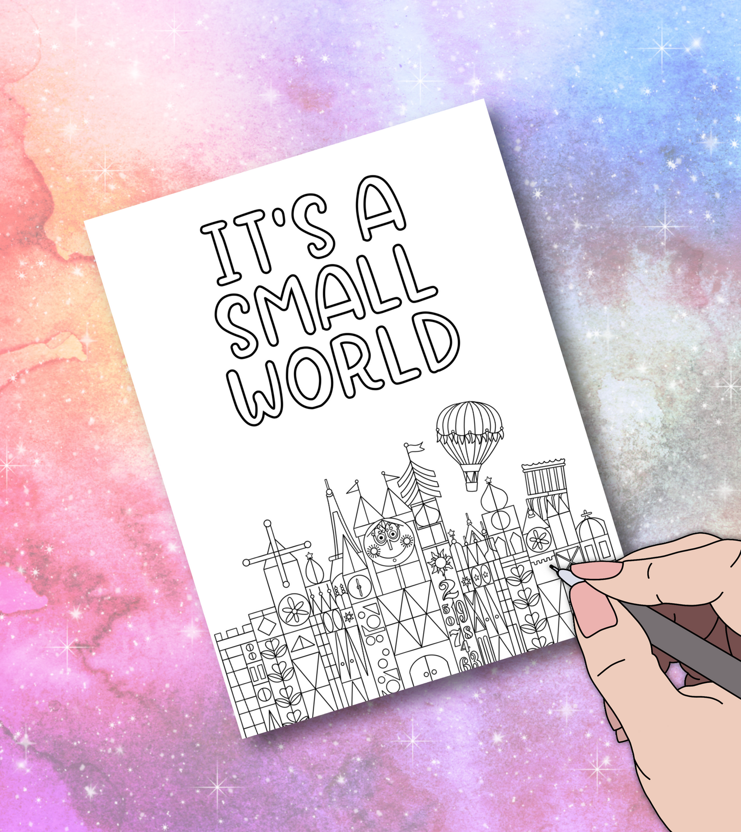 Small world coloring page