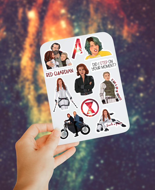 Black widow sticker sheet