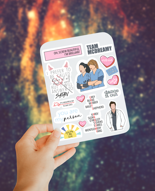 Grey sticker sheet