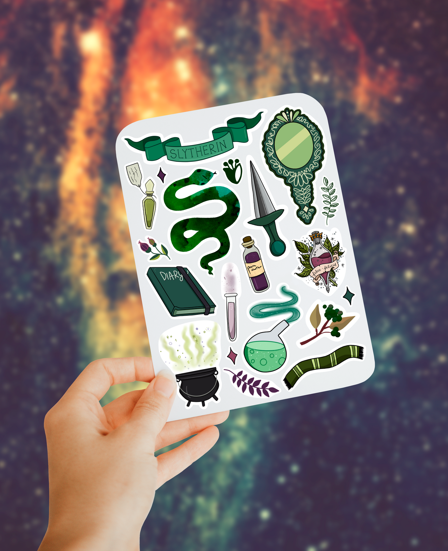 Slytherin sticker sheet