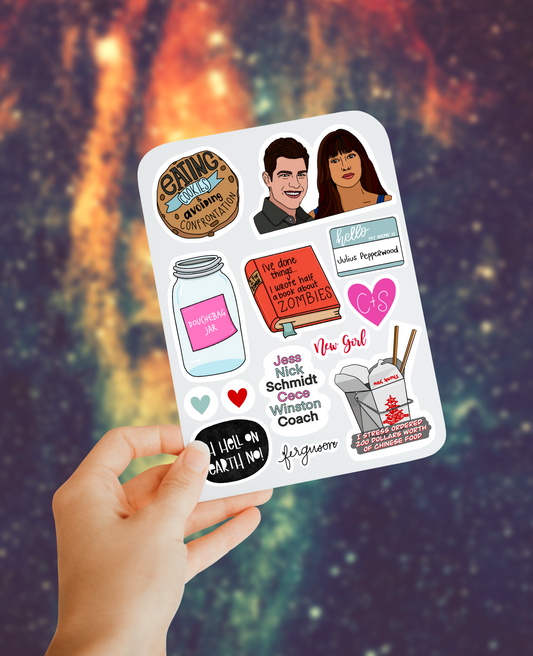 New girl sticker sheet