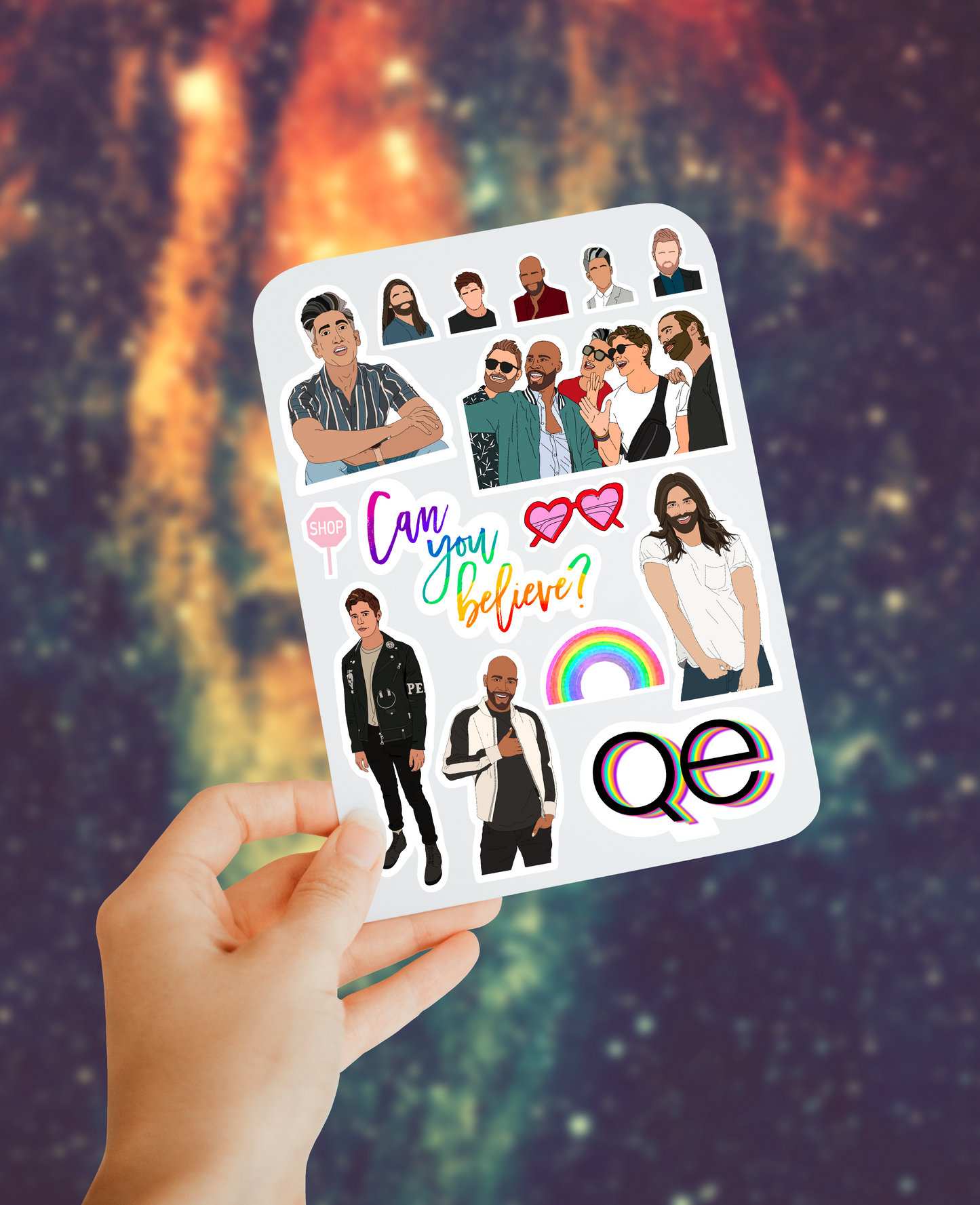 Fab five sticker sheet