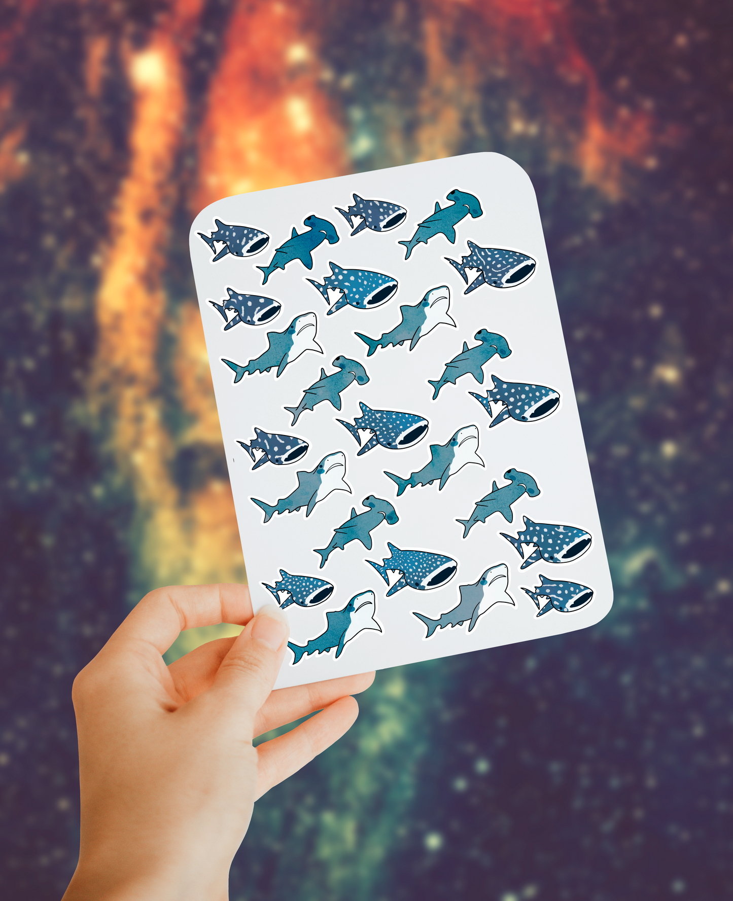 Little sharks sticker sheet