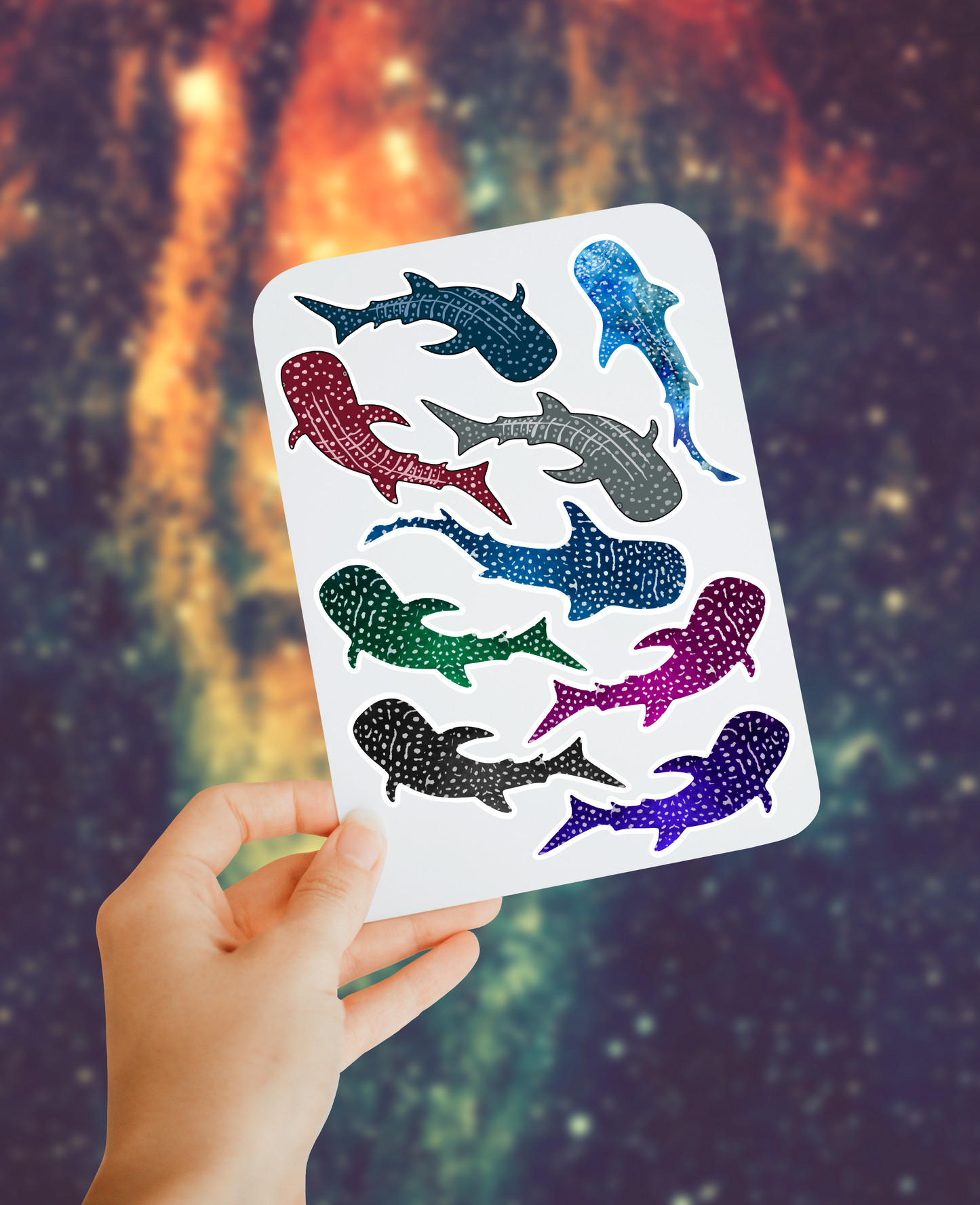 Whale shark sticker sheet