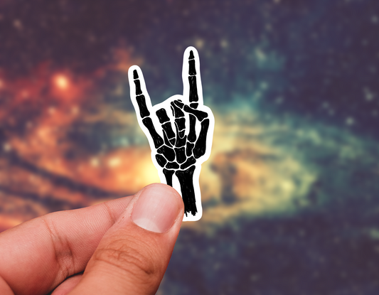 Skeleton rock sticker