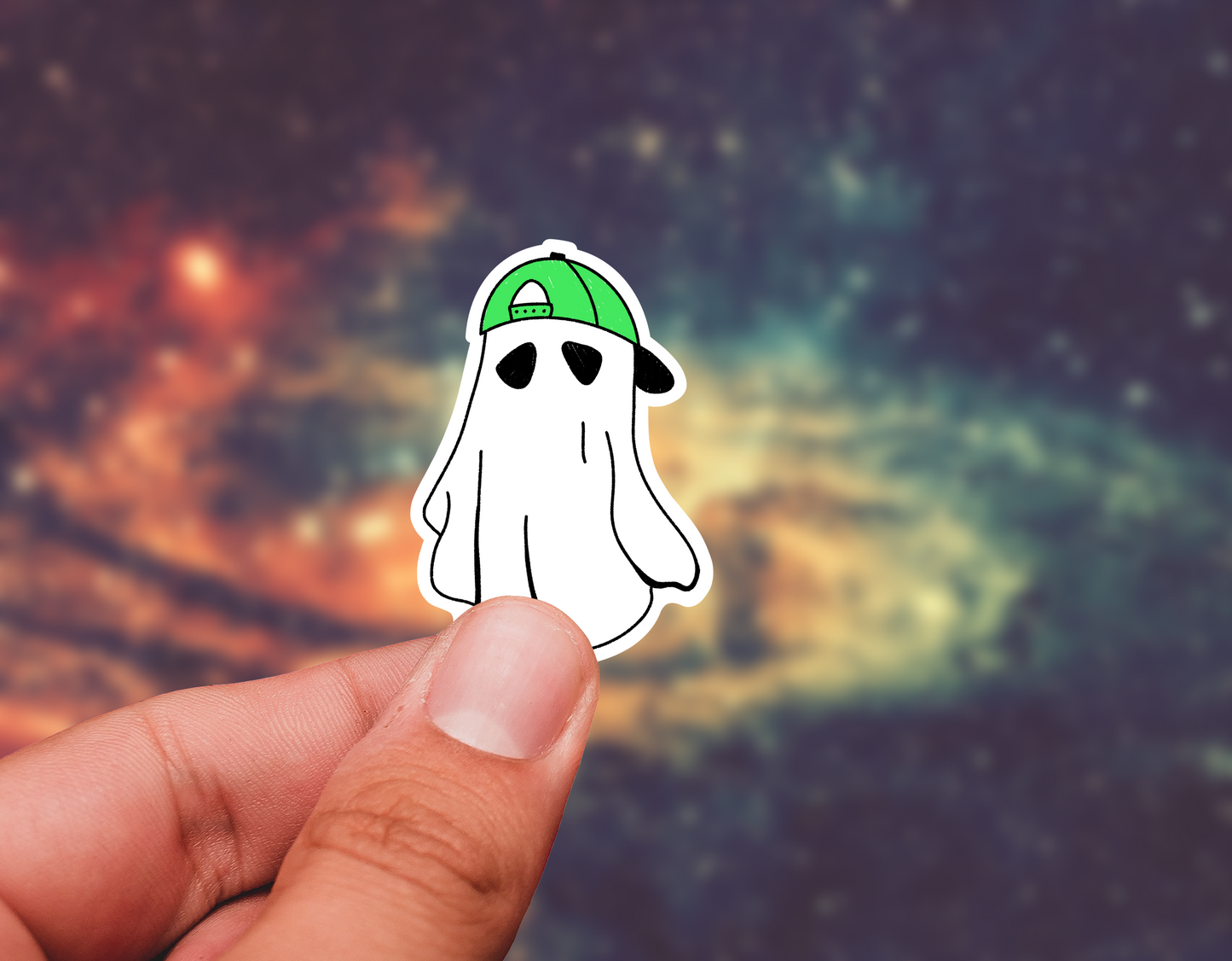 Ghost hat sticker