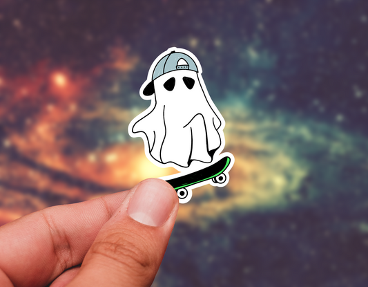 Ghost skater sticker