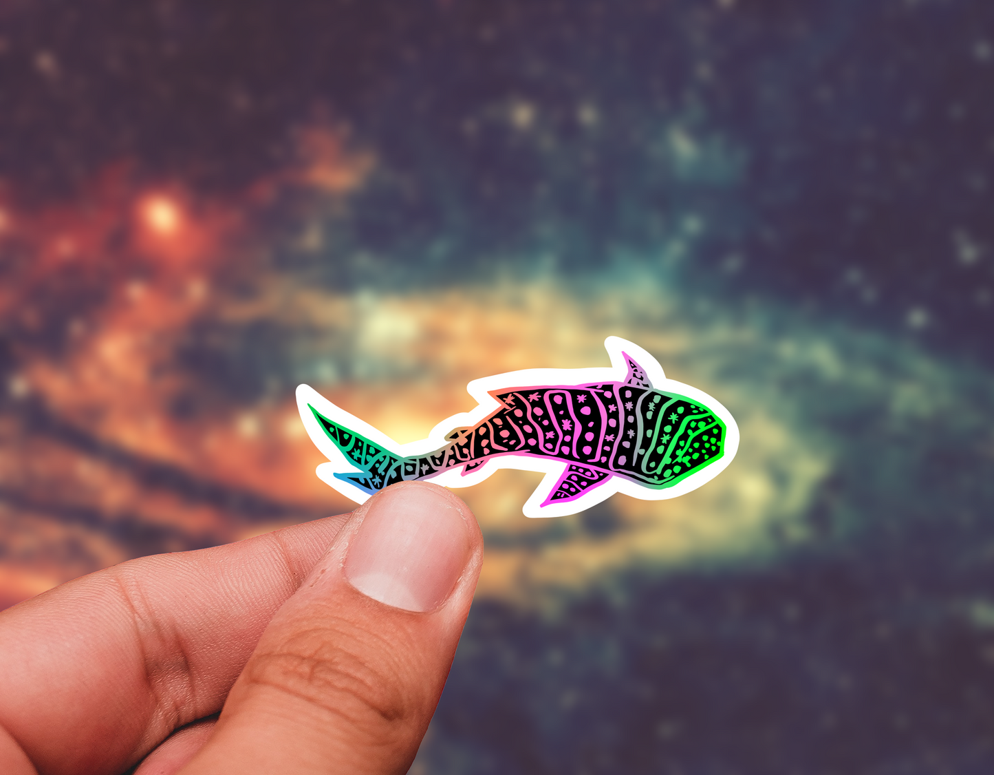 Whale shark scratch sticker