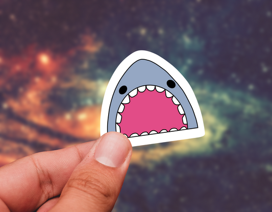Wide mouth shark sticker