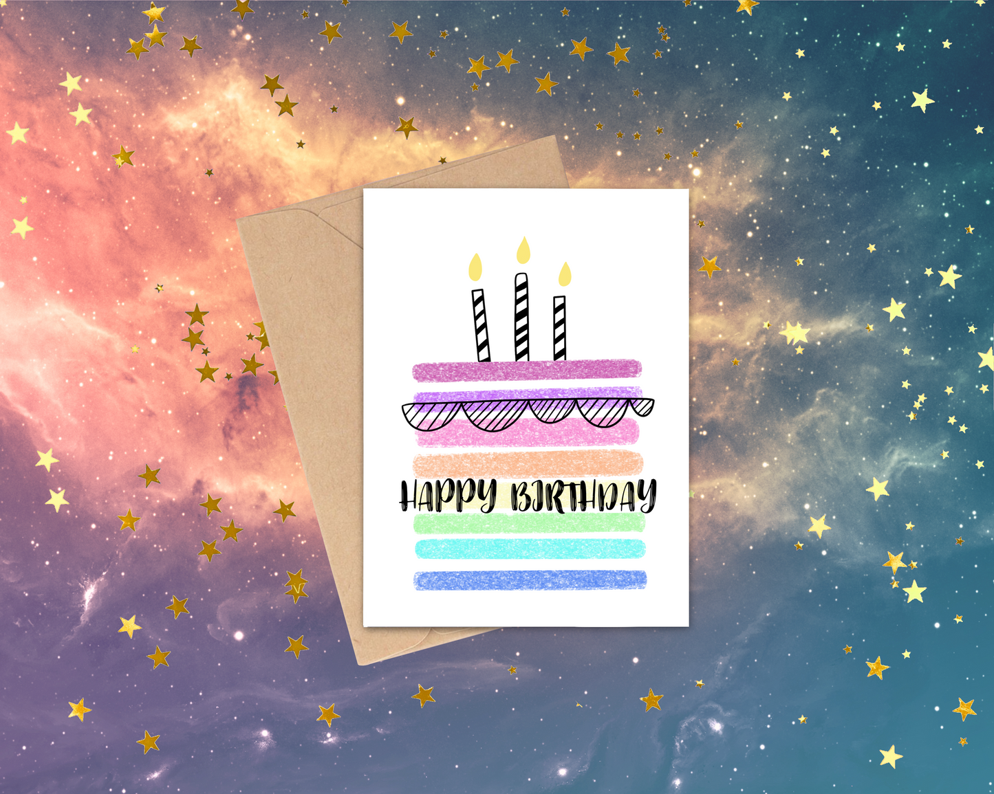 Happy birthday cake Bday card