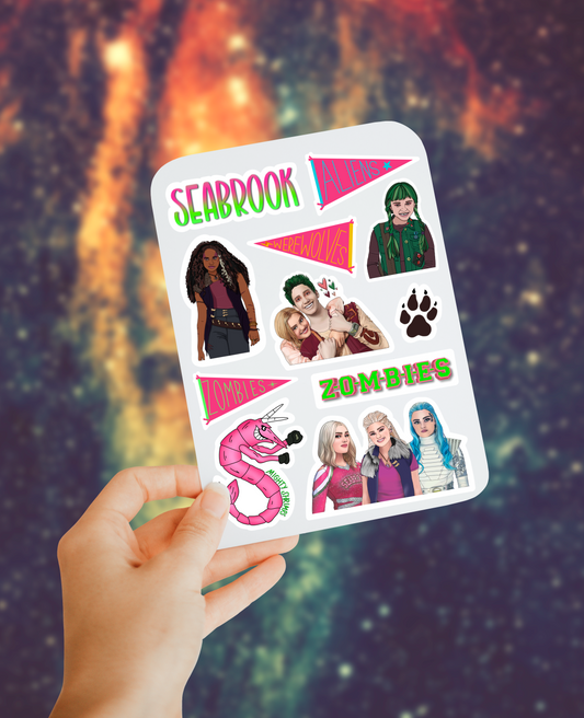Zombies sticker sheet