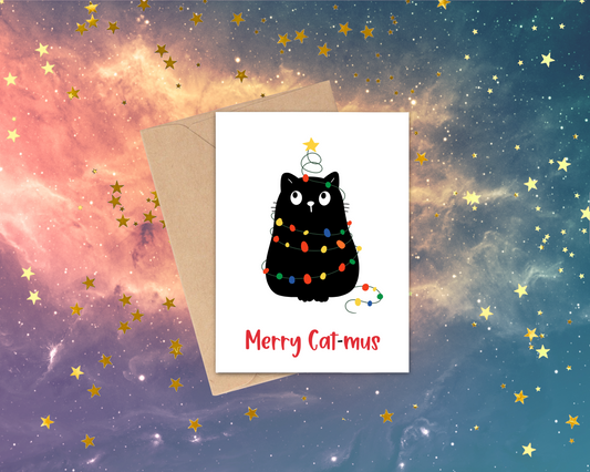 Merry cat Xmas card