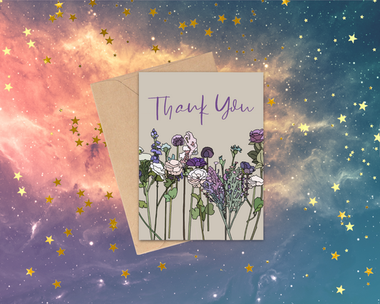 floral thank you card
