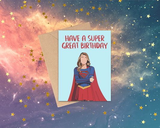 Superhero girl Bday card