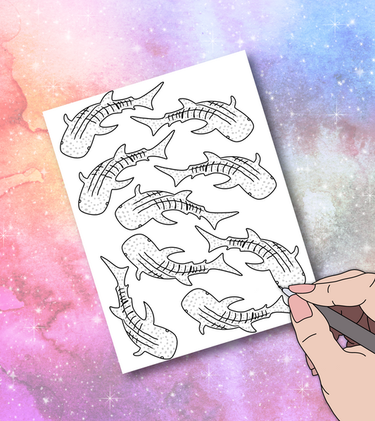 Whale sharks coloring page