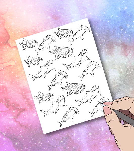 Sharks coloring page