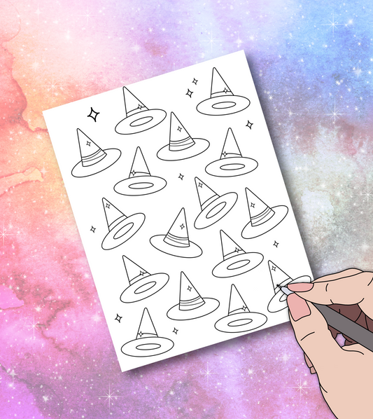 Witch hat coloring page