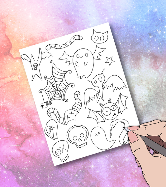 Spooky coloring page