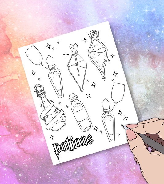 Potions coloring page