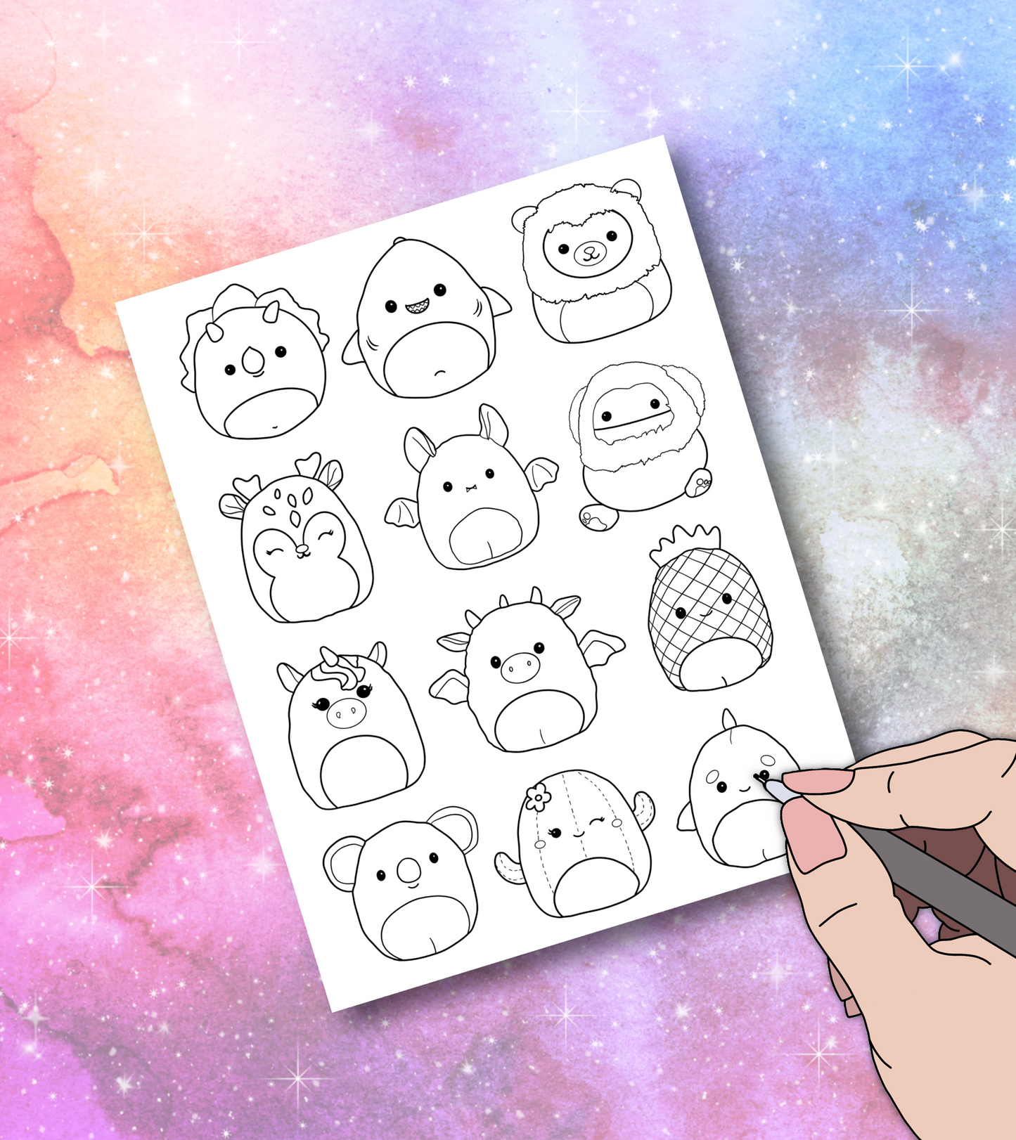 Squish coloring page